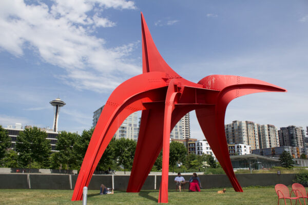giant red structure in the Olympic Sculpture Park